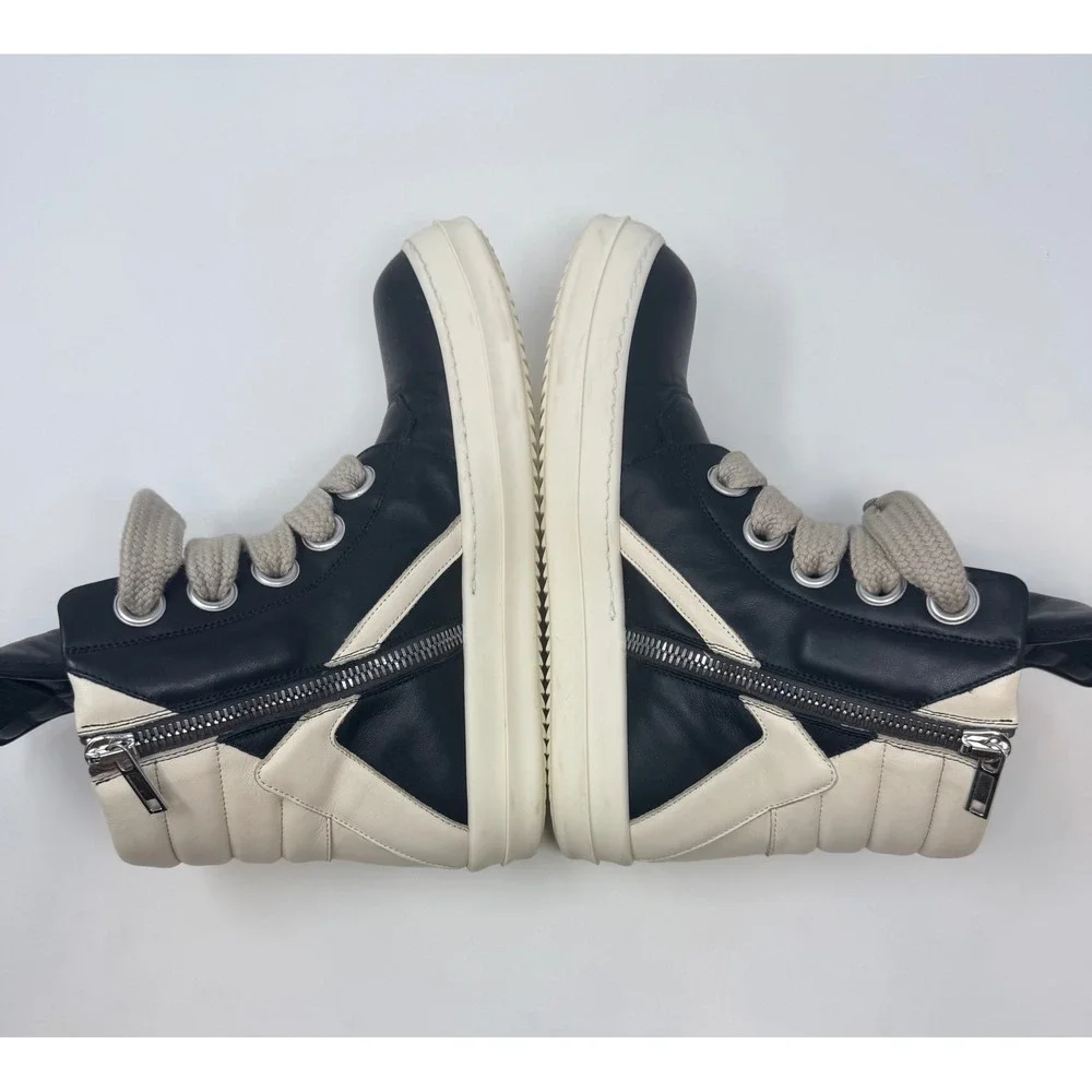 Rick Owens Jumbo Laced Geobasket Sneaker Black/Milk Size 8 US 41 EU